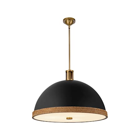 Alora Lighting Doral 3 Light 25" Wide Pendant Matte Black / Vintage Brass