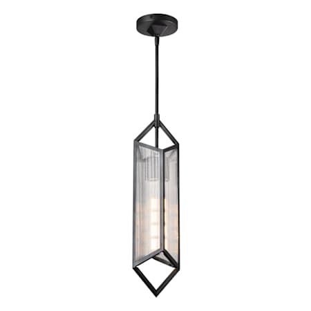 Alora Lighting Cairo 6" Wide Mini Pendant Urban Bronze / Clear Ribbed Glass