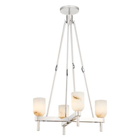 Alora Lighting Lucian 4 Light 22" Wide Chandelier Polished Nickel / Alabaster