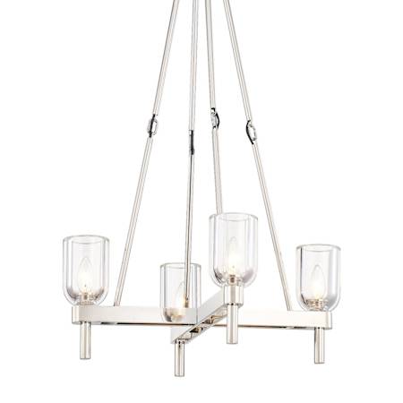 Alora Lighting Lucian 4 Light 22" Wide Crystal Chandelier Clear Crystal / Polished Nickel
