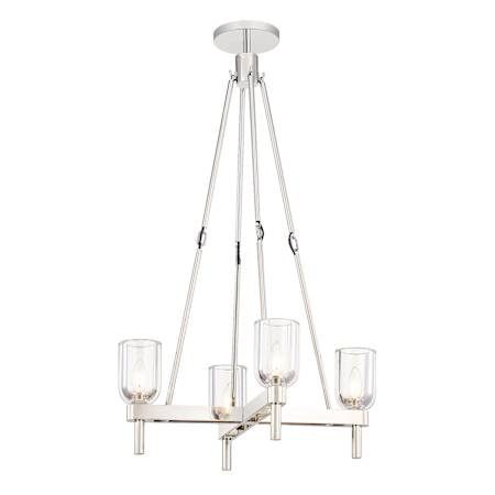 Alora Lighting Lucian 4 Light 22" Wide Crystal Chandelier Clear Crystal / Polished Nickel