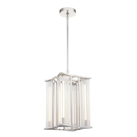Alora Lighting Sabre 9" Wide LED Mini Pendant Polished Nickel / Ribbed Glass