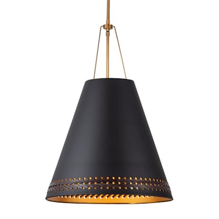 Alora Lighting Brickell 3 Light 20" Wide Pendant Matte Black / Hazelnut Leather