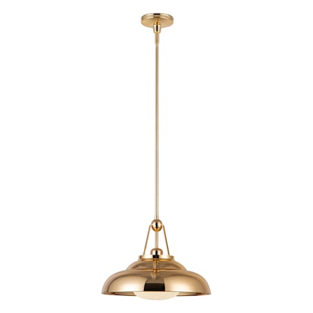 Alora Lighting Palmetto 15" Wide Pendant Polished Brass / Glossy Opal Glass