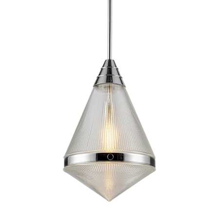 Alora Lighting Willard 14" Wide Pendant Polished Nickel / Clear Prismatic Glass