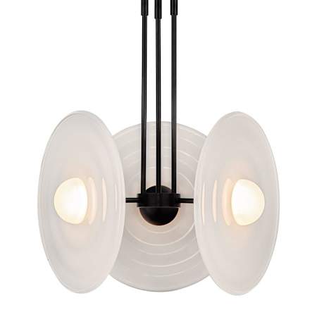 Alora Lighting Harbour 19" Wide LED Multi Light Pendant Urban Bronze / Glossy Opal Glass