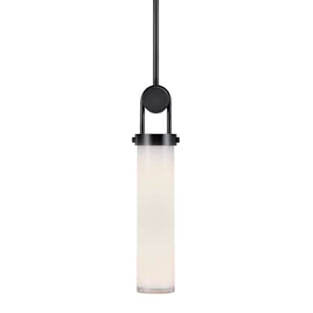 Alora Lighting Wynwood 15" Tall Mini Pendant Urban Bronze / Glossy Opal Glass