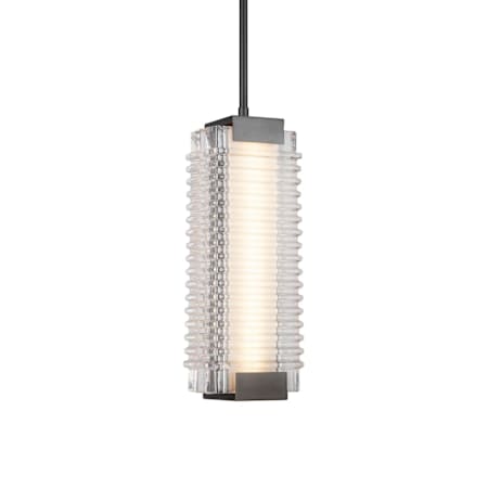 Alora Lighting Alai 16" Tall 2700K LED Mini Pendant Urban Bronze / Ribbed Glass