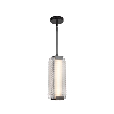 Alora Lighting Alai 16" Tall 2700K LED Mini Pendant Urban Bronze / Ribbed Glass