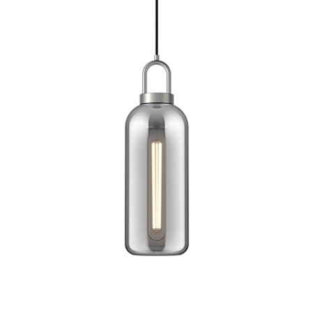 Alora Lighting Soji 5" Wide Mini Pendant with Smoked Glass Shade Brushed Nickel