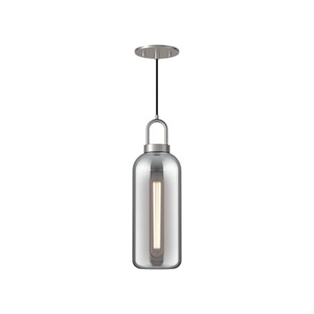 Alora Lighting Soji 5" Wide Mini Pendant with Smoked Glass Shade Brushed Nickel
