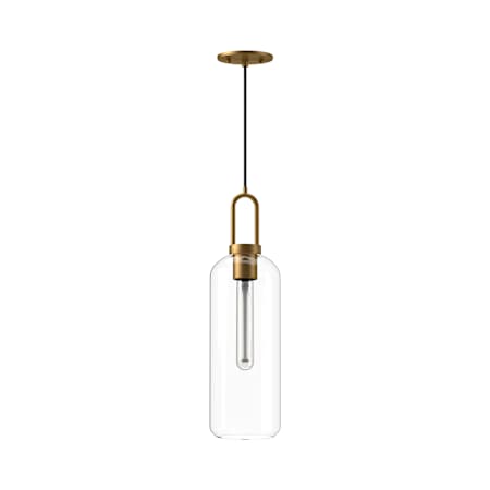 Alora Lighting Soji 6" Wide Mini Pendant with Clear Glass Shade Aged Gold