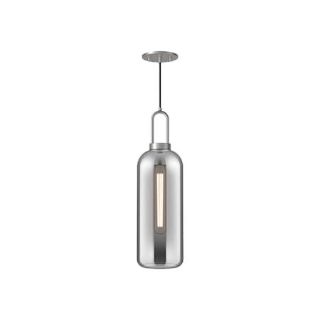 Alora Lighting Soji 6" Wide Mini Pendant with Smoked Glass Shade Brushed Nickel