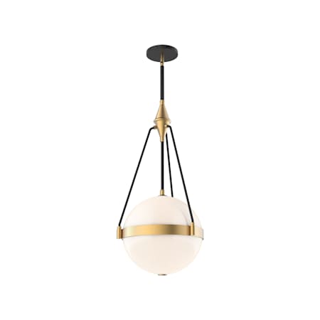Alora Lighting Harmony 14" Wide Pendant Brushed Gold / Glossy Opal