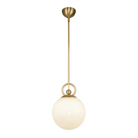 Alora Lighting Fiore 10" Wide Pendant Brushed Gold / Glossy Opal Glass