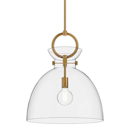 Alora Lighting Waldo 18" Wide Pendant Aged Gold / Clear Glass