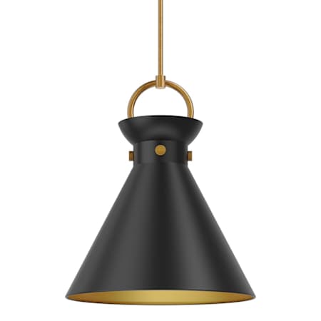 Alora Lighting Emerson 18" Wide Pendant Aged Gold / Matte Black