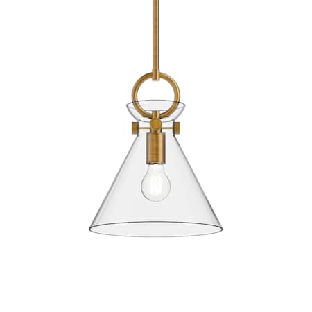 Alora Lighting Emerson 11" Wide Pendant Aged Gold / Clear Glass