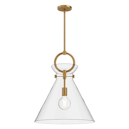 Alora Lighting Emerson 18" Wide Pendant Aged Gold / Clear Glass