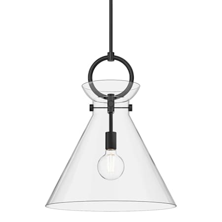 Alora Lighting Emerson 18" Wide Pendant Matte Black / Clear Glass