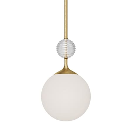 Alora Lighting Celia 13" Wide Pendant Brushed Gold / Opal Glass