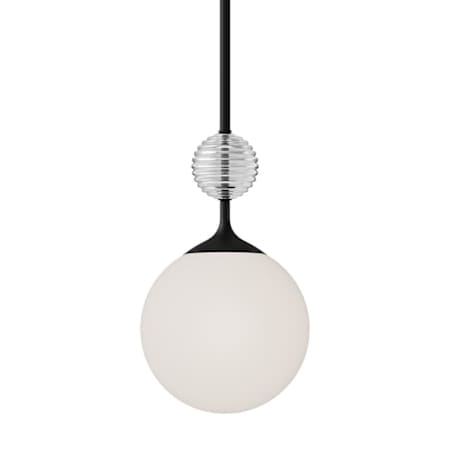 Alora Lighting Celia 13" Wide Pendant Matte Black / Opal Glass