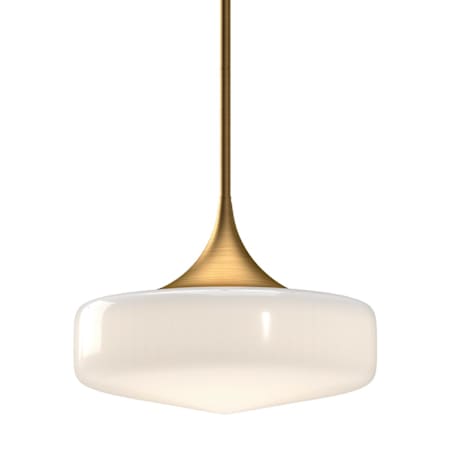 Alora Lighting Lincoln 14" Wide Pendant with Glossy Opal Glass Shade Aged Gold