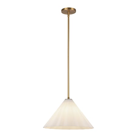 Alora Lighting Serena 14" Wide Pendant Aged Brass / Opal Glass