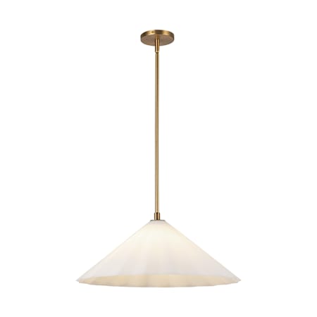 Alora Lighting Serena 21" Wide Pendant Aged Brass / Opal Glass