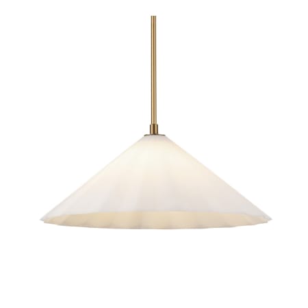 Alora Lighting Serena 21" Wide Pendant Aged Brass / Opal Glass