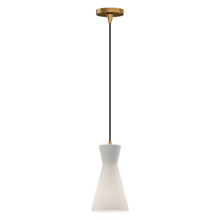 Alora Lighting Betty 9" Wide Mini Pendant Aged Gold / Opal Glass