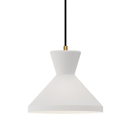 Alora Lighting Betty 12" Wide Pendant Aged Gold / Opal Glass