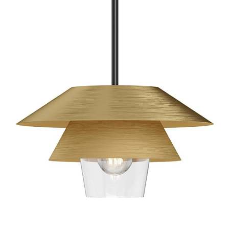 Alora Lighting Tetsu 16" Wide Pendant Brushed Gold / Clear Glass