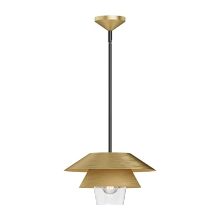 Alora Lighting Tetsu 16" Wide Pendant Brushed Gold / Clear Glass