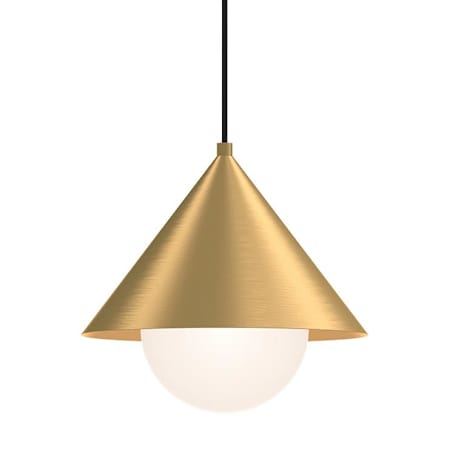Alora Lighting Remy 11" Wide Pendant Brushed Gold / Opal Glass