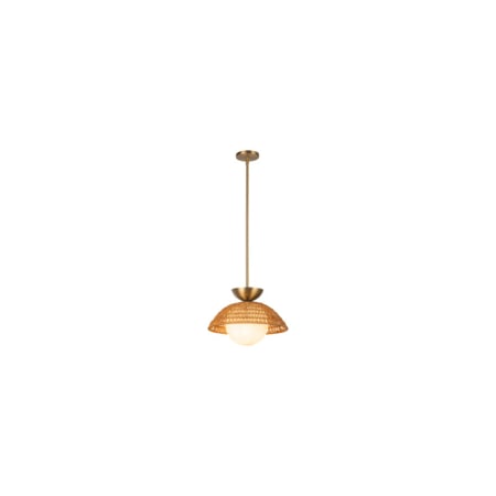 Alora Lighting Perth 15" Wide Pendant Brushed Gold / Opal Glass