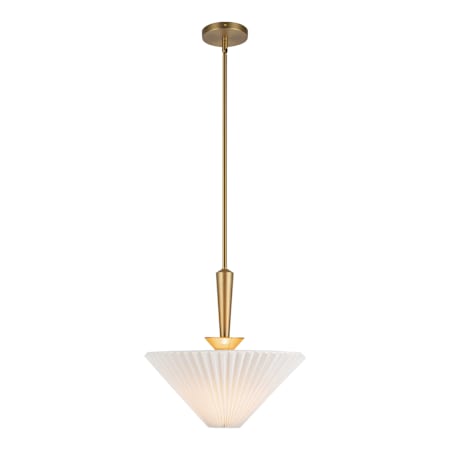 Alora Lighting Bridgette 16" Wide Pendant Brushed Gold / Folded White