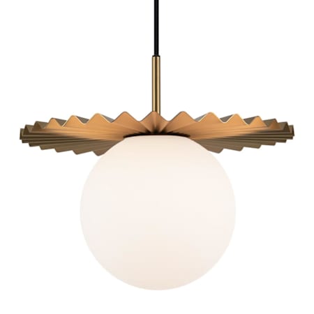 Alora Lighting Plume 14" Wide Pendant with Opal Glass Shade Brushed Gold
