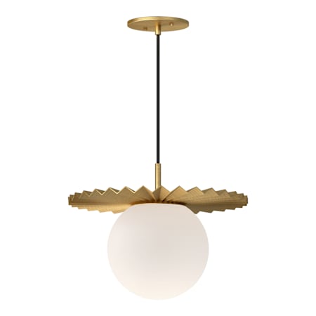 Alora Lighting Plume 14" Wide Pendant with Opal Glass Shade Brushed Gold