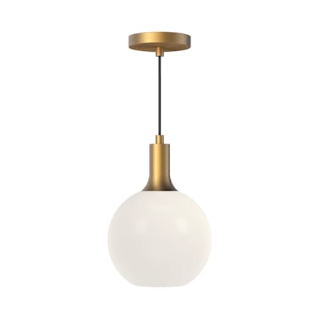 Alora Lighting Castilla 8" Wide Mini Pendant with Opal Glass Shade Aged Gold