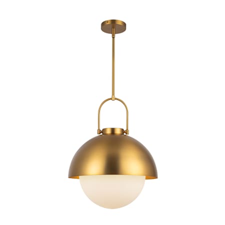 Alora Lighting Harper 16" Wide Pendant with Opal Glass Shade Aged Gold