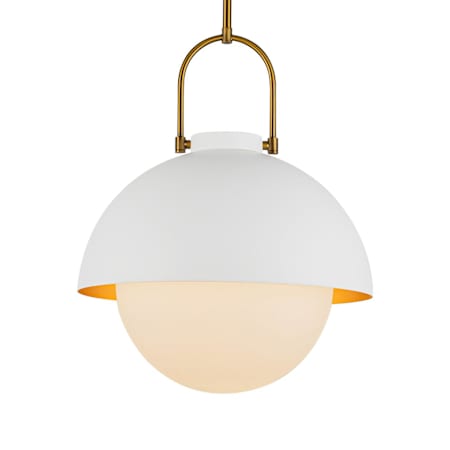 Alora Lighting Harper 16" Wide Pendant with Metal and Opal Glass Shades White / Opal Glass