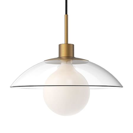 Alora Lighting Francesca 12" Wide Pendant with Clear Glass Shade Aged Gold