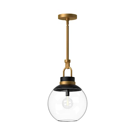 Alora Lighting Copperfield 12" Wide Pendant with Clear Glass Shade Aged Gold