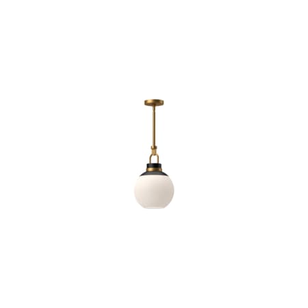Alora Lighting Copperfield 12" Wide Pendant with Opal Glass Shade Aged Gold
