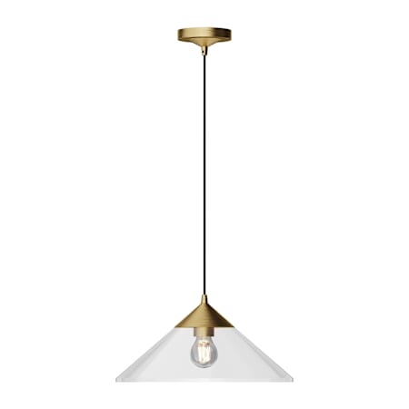 Alora Lighting Mauer 18" Wide Pendant Brushed Gold / Clear Glass