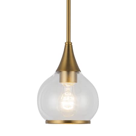 Alora Lighting Hazel 7" Wide Mini Pendant with Clear Glass Shade Aged Gold