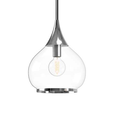 Alora Lighting Hazel 10" Wide Pendant with Clear Glass Shade Chrome