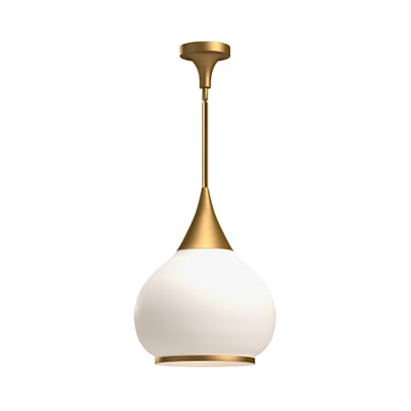 Alora Lighting Hazel 14" Wide Pendant with Opal Glass Shade Aged Gold