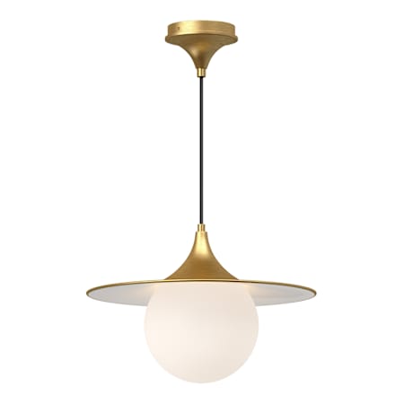 Alora Lighting Fuji 16" Wide Pendant with Opal Glass Shade Brushed Gold
